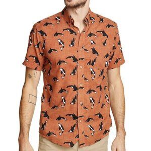 Eddie Bauer Orca Killer Whale Shirt Men’s Medium Burnt Orange NWOT Cotton